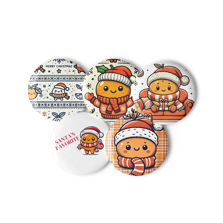 Tangerine Holiday Pin Button Set product image (2)