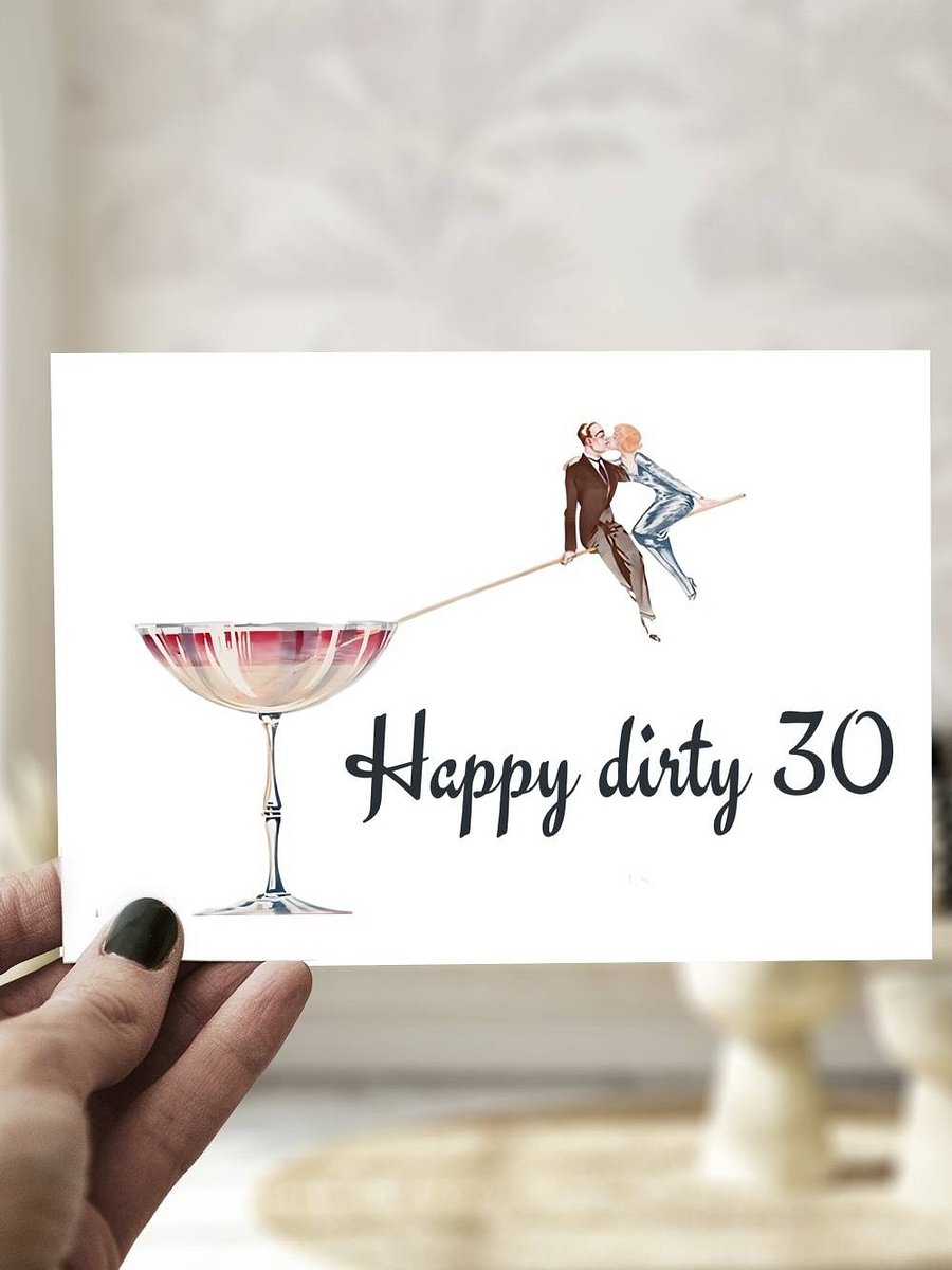 Vintage Dirty 30 Cocktail Greeting Card product image (1)