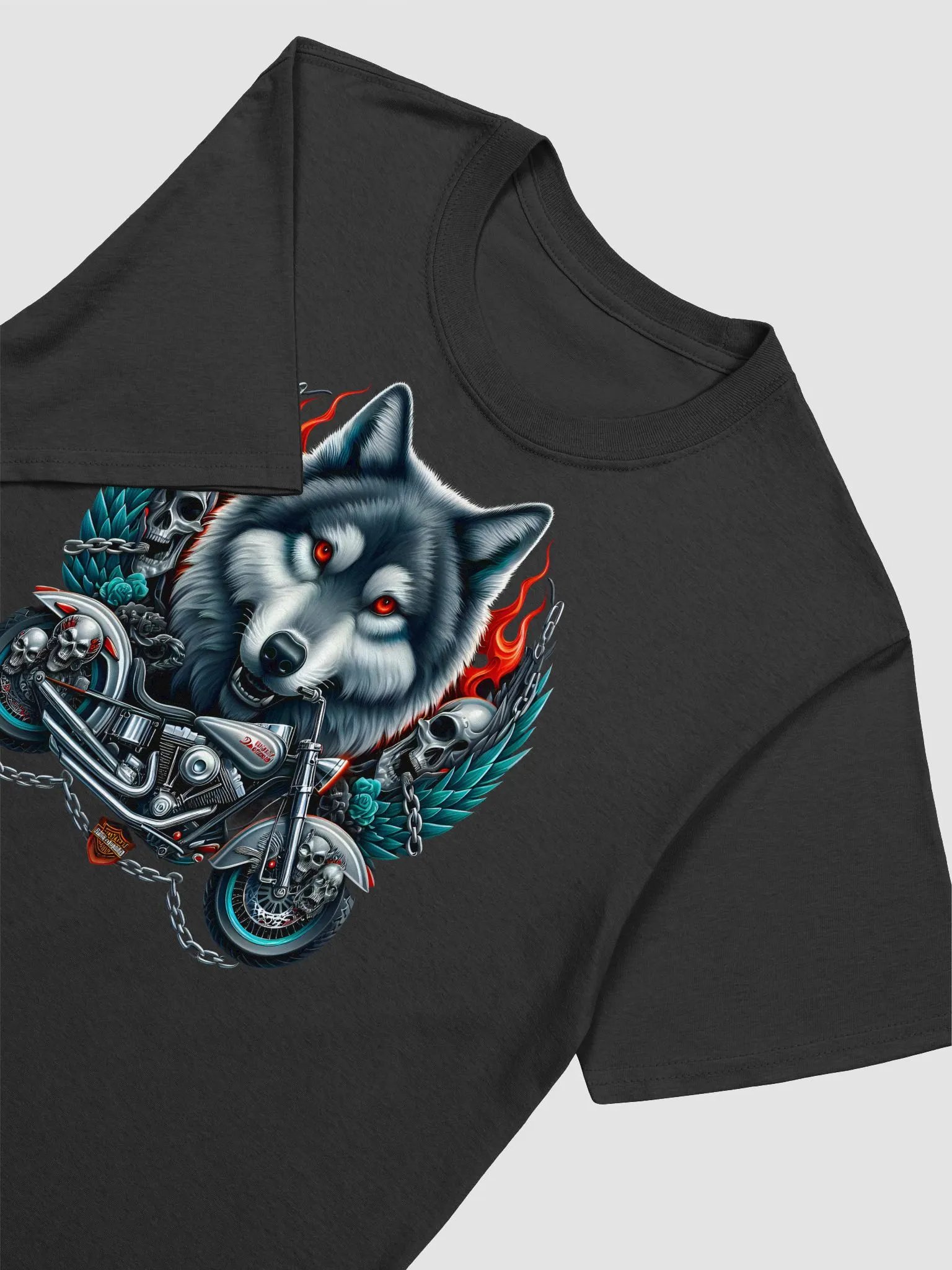 Gothic Wolf Motorcycle Men's T-Shirt #40 product image (3)