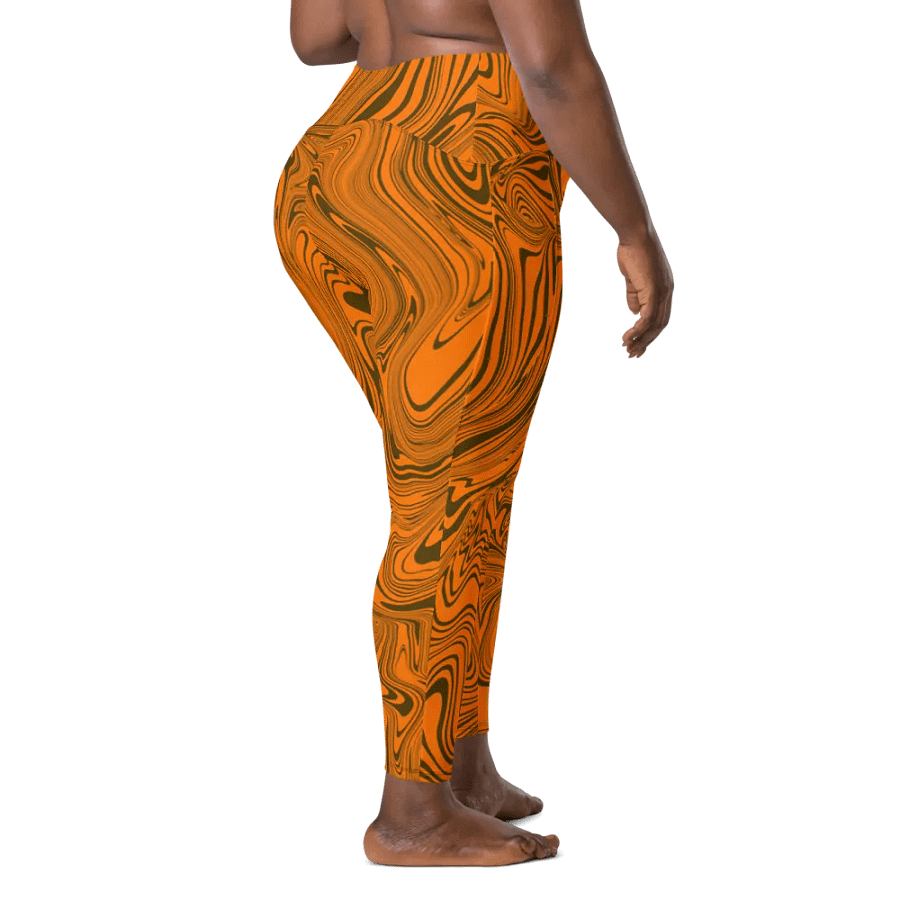 Leggings with Pockets - Abstract Orange Swirls product image (10)