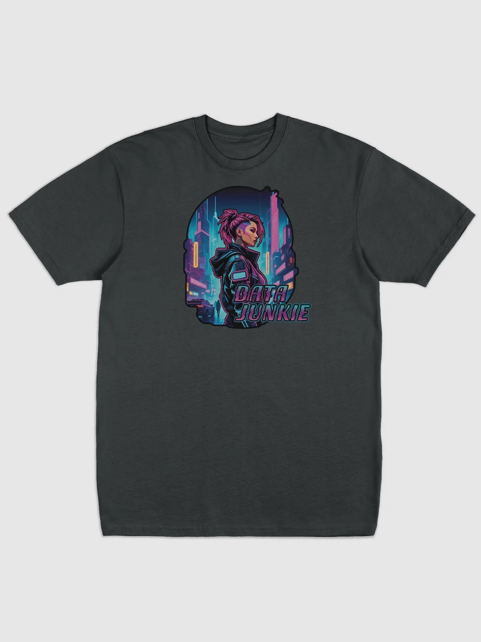 Neon Cyberpunk Data Junkie Tee product image (1)