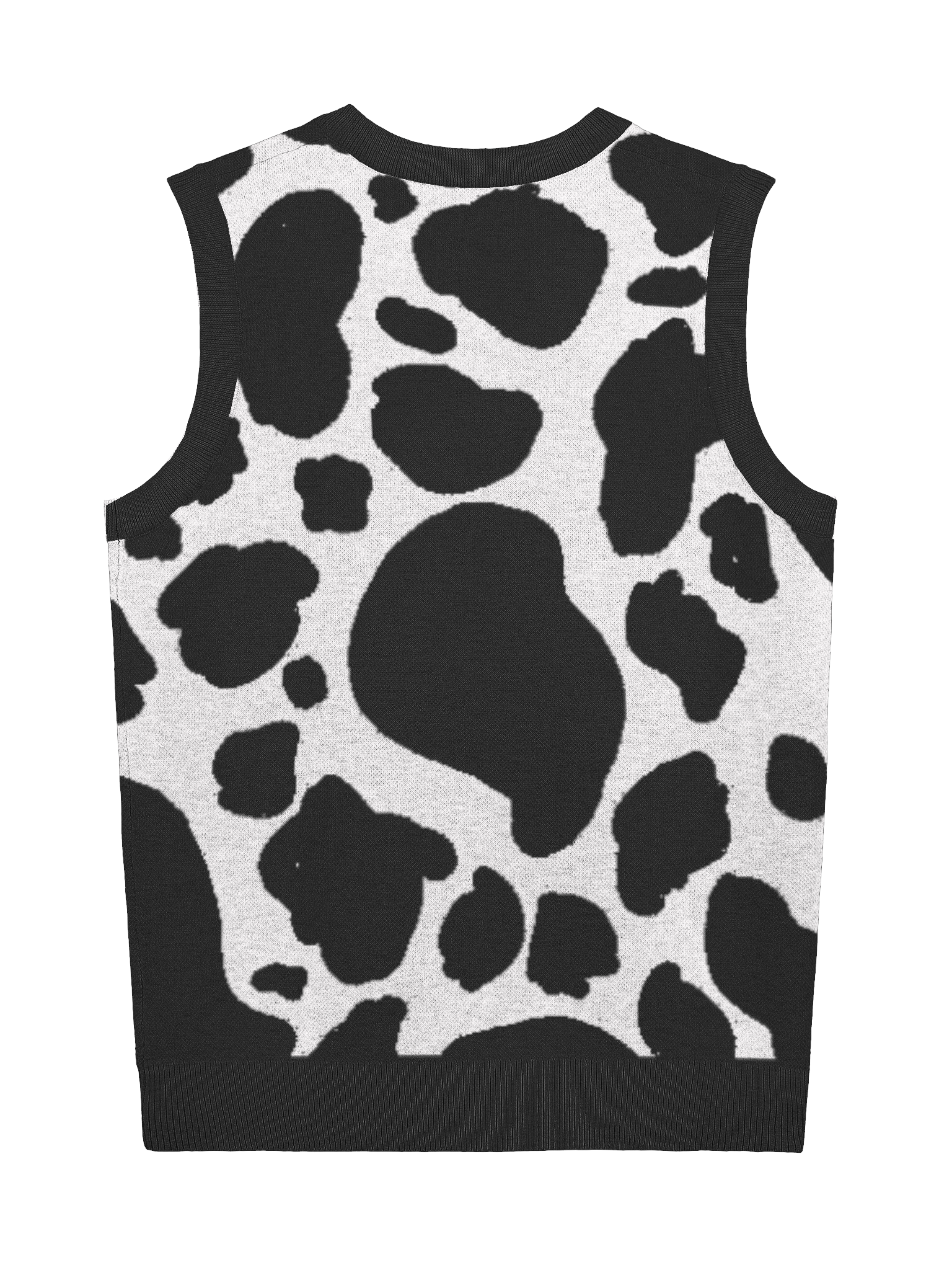 BLVD Cow Print Sweater Vest Black product image (10)