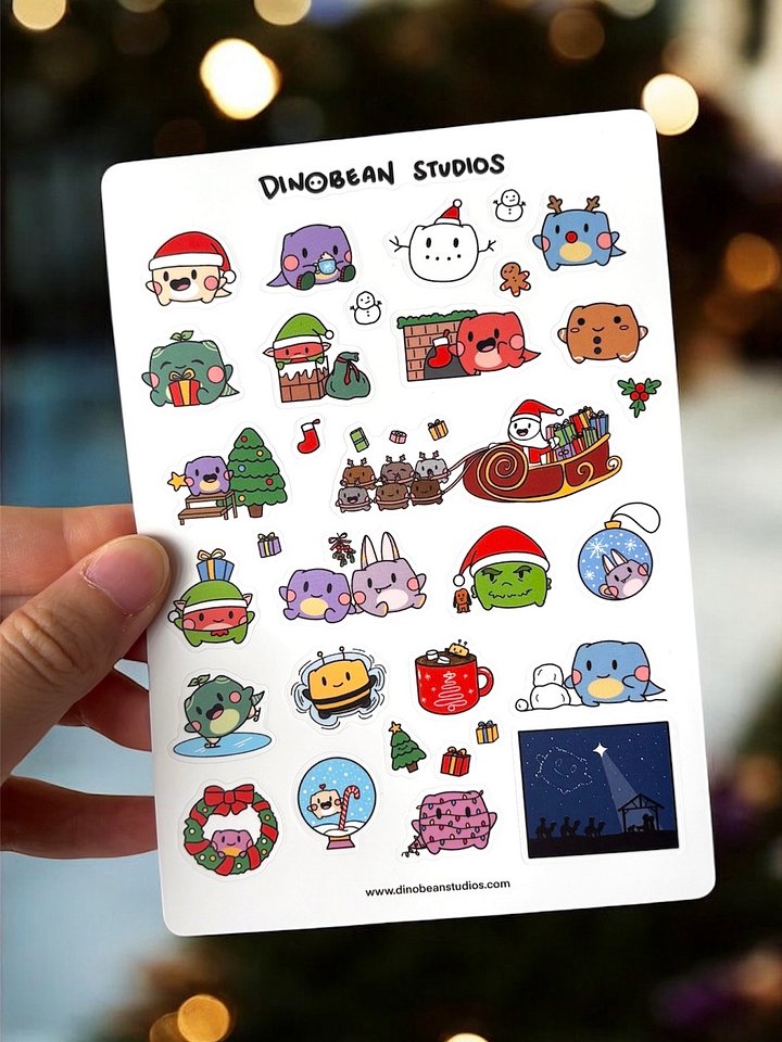 Christmas Holiday Sticker Sheet- Dinobeans product image (1)
