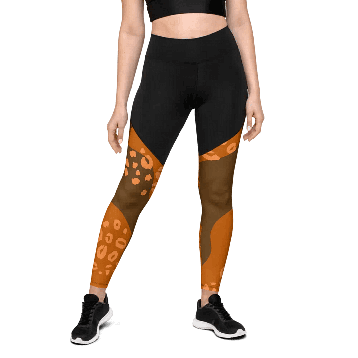 Orange Safari Chic Compression Leggings product image (2)