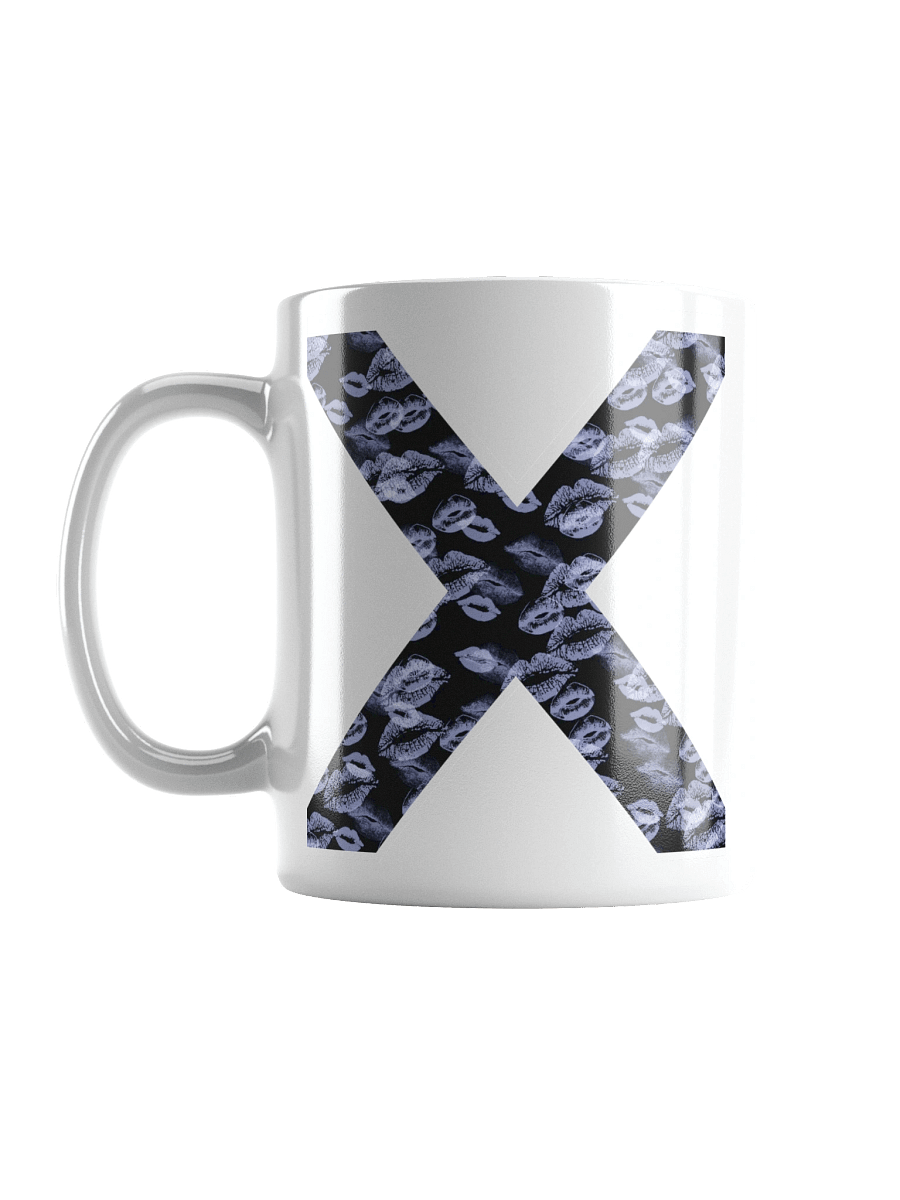Black X Light Blue Lipstick Kisses | Glossy White Mug product image (3)