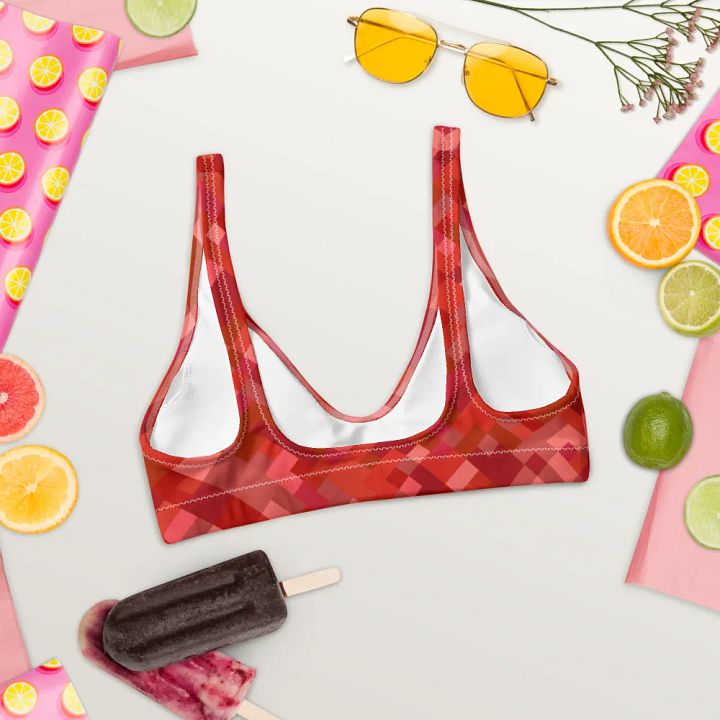 Colorful Mosaic Pattern Design Padded Bikini Top - v4 product image (2)