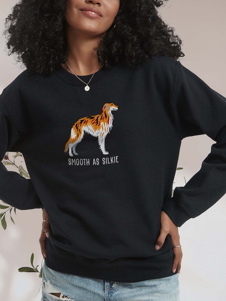 Smooth as Silkie Sweatshirt (Embroidered) of a Silken Windhound(Brindle) product image (2)
