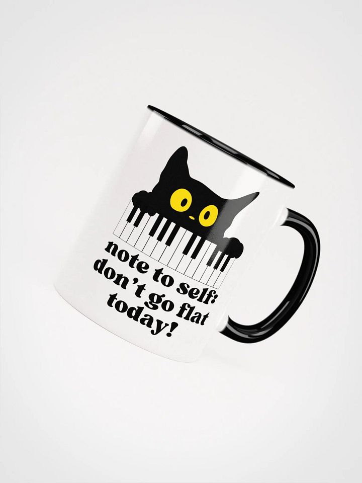 Note To Self: Don't Go Flat Today Mug - Gift For Singers And Cat Lovers product image (1)