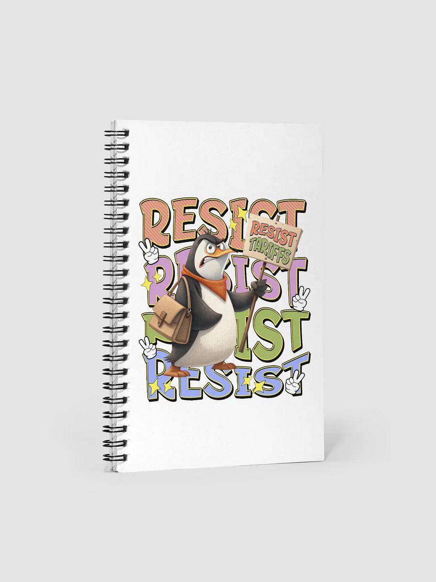 Resist Tariffs Penguin Spiral Notebook product image (2)