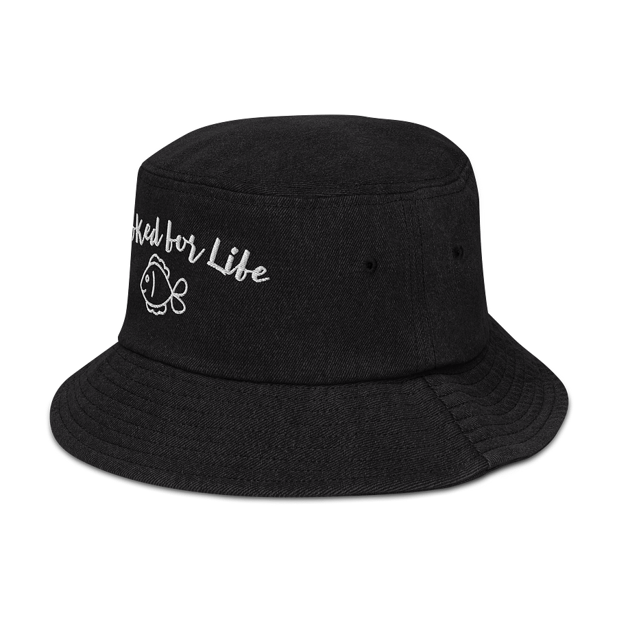 Hooked for Life Embroidered Denim Bucket Hat product image (4)