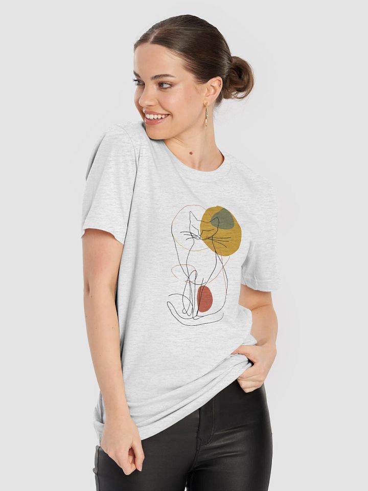 Abstract Colorful Cat Line Art T-Shirts | Minimal Cat Lover Illustration | Pet Gift Idea product image (1)