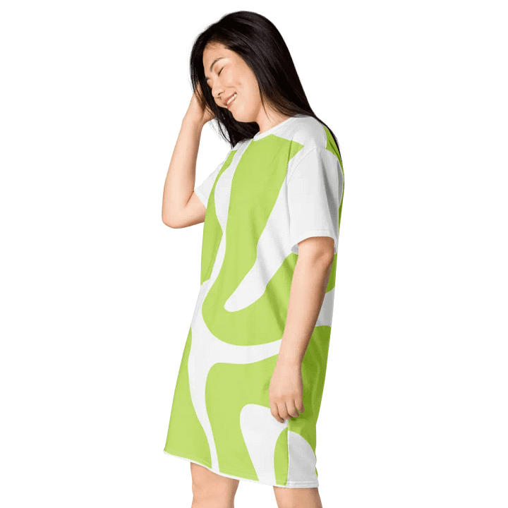 Woman T-Shirt Dress Green Abstract product image (2)