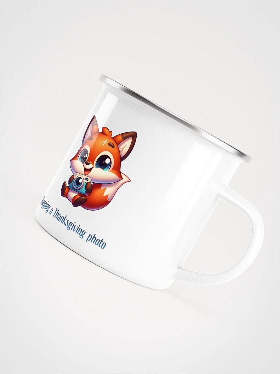 Snapping A Thanksgiving Photo Cute Fox Enamel Mug product image (5)
