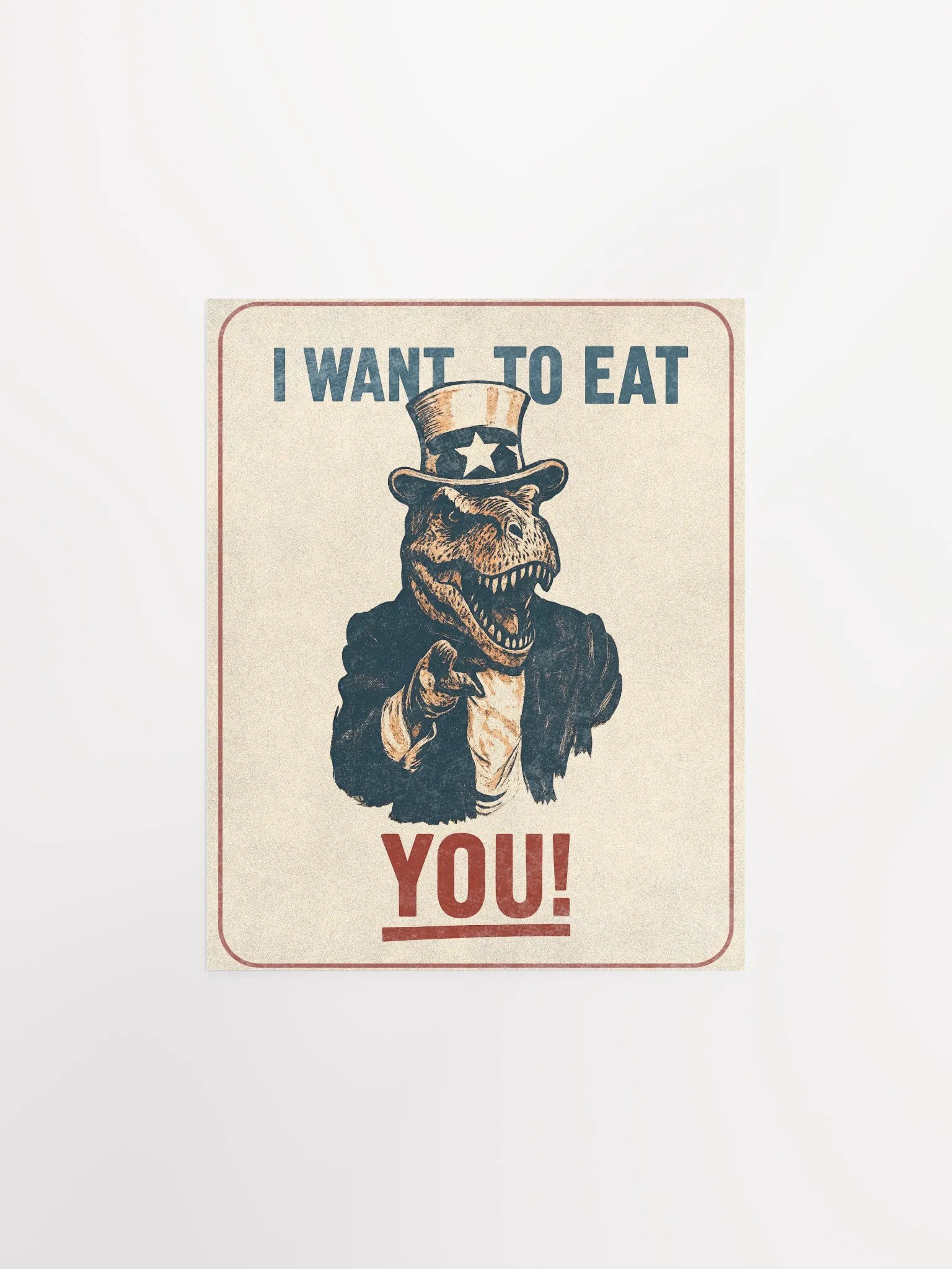 Uncle Sam T. Rex Poster Funny Dinosaur Poster Wall Art product image (2)