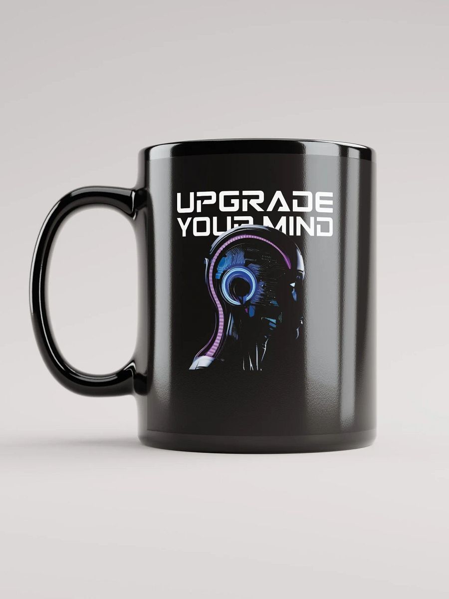 Cybernetic Mind AI Futuristic Black Glossy Mug product image (12)