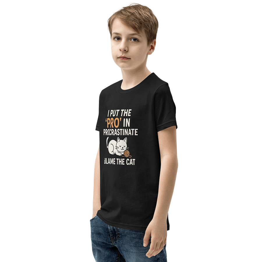 No Procrastination Cat Youth T-Shirt product image (3)