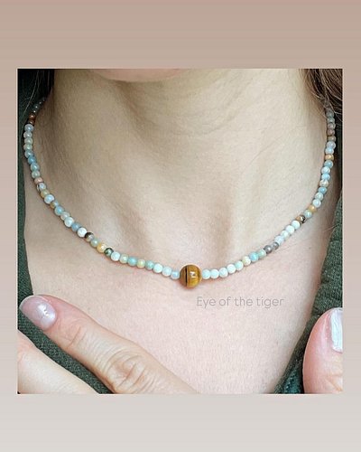 Pairing Amazonite with Tigers Eye makes this little number the master healer of emotional trauma, and perfect summer companio...