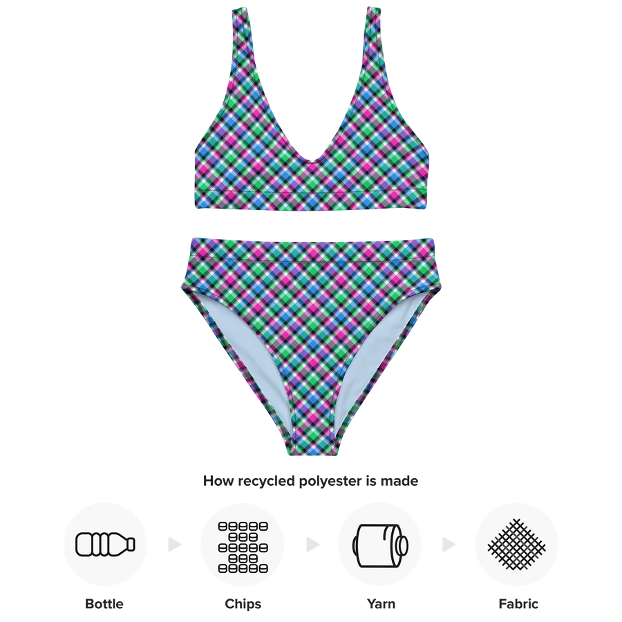 Magenta, Bright Green, and Blue Plaid Bikini product image (10)