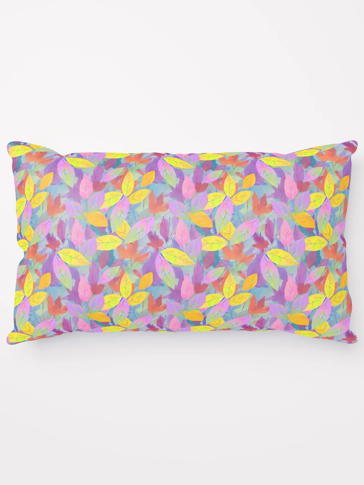 Yellow Pink Leaves Pillow product image (14)