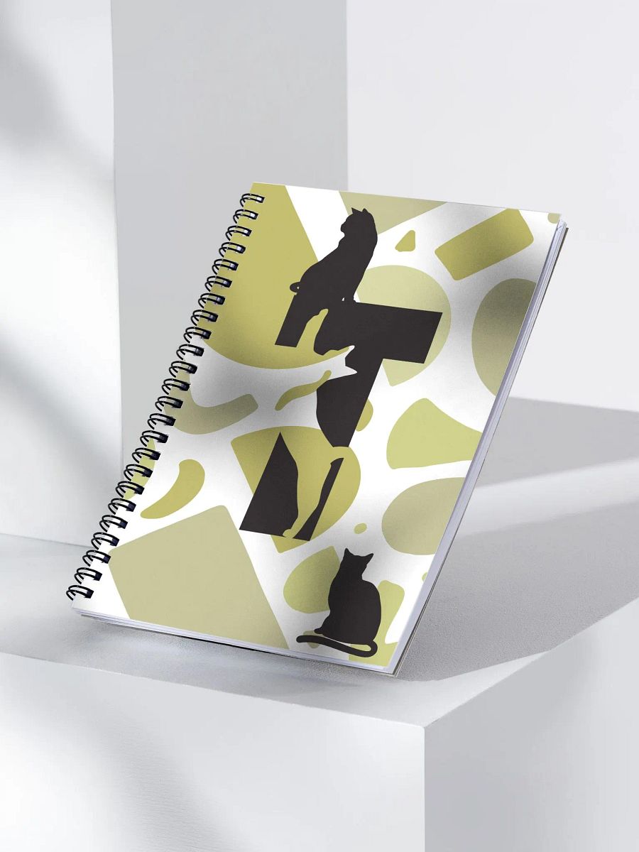 Monogram Letter T Cat Lover Geometric Greens Notebook product image (3)
