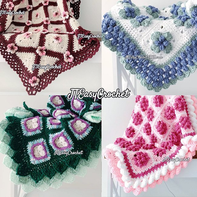 GRANNY SQUARES CROCHET BLANKET PATTERNS