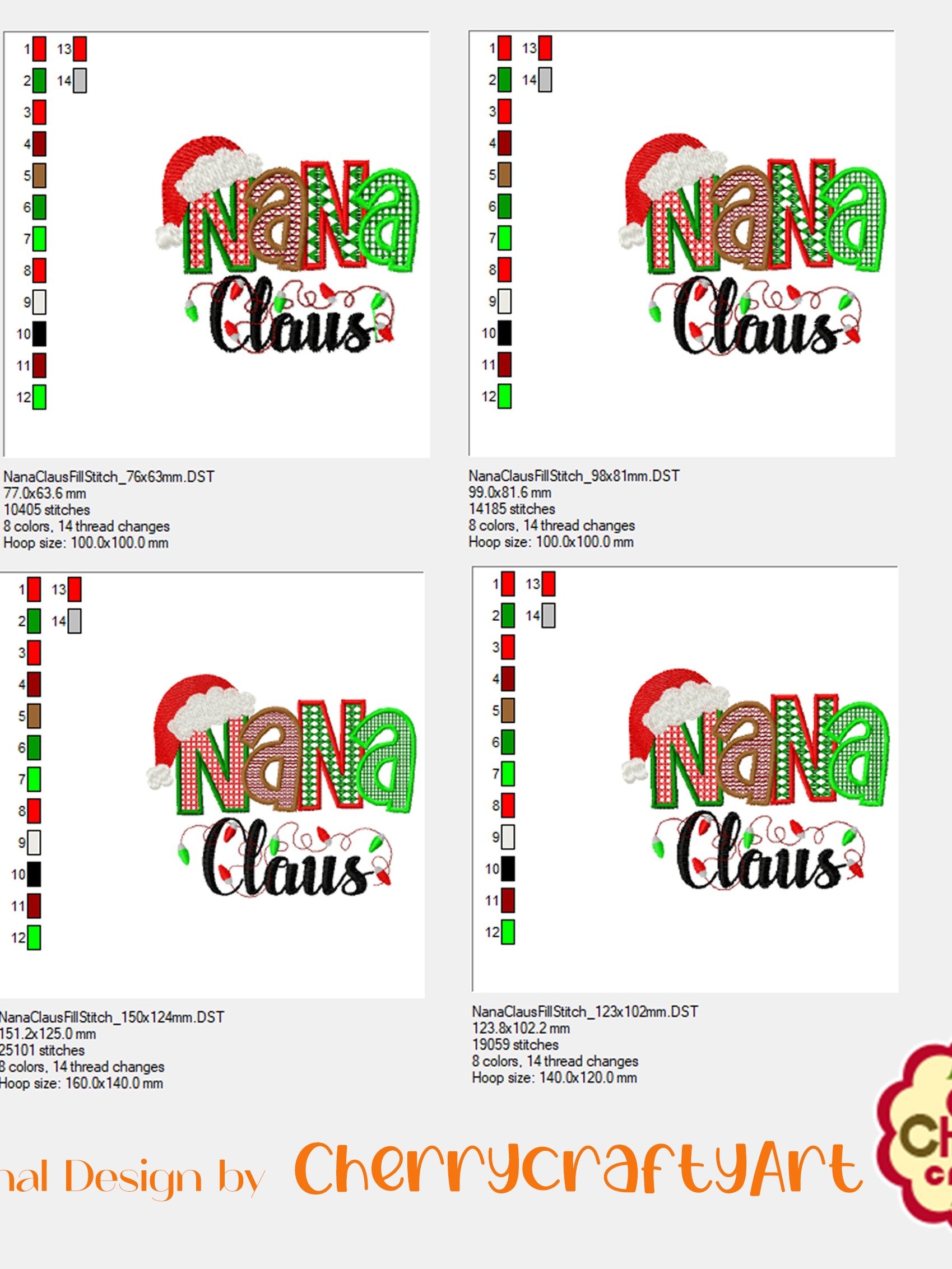 Nana Claus Embroidery Design for Family Decor – Instant Digital Download product image (6)