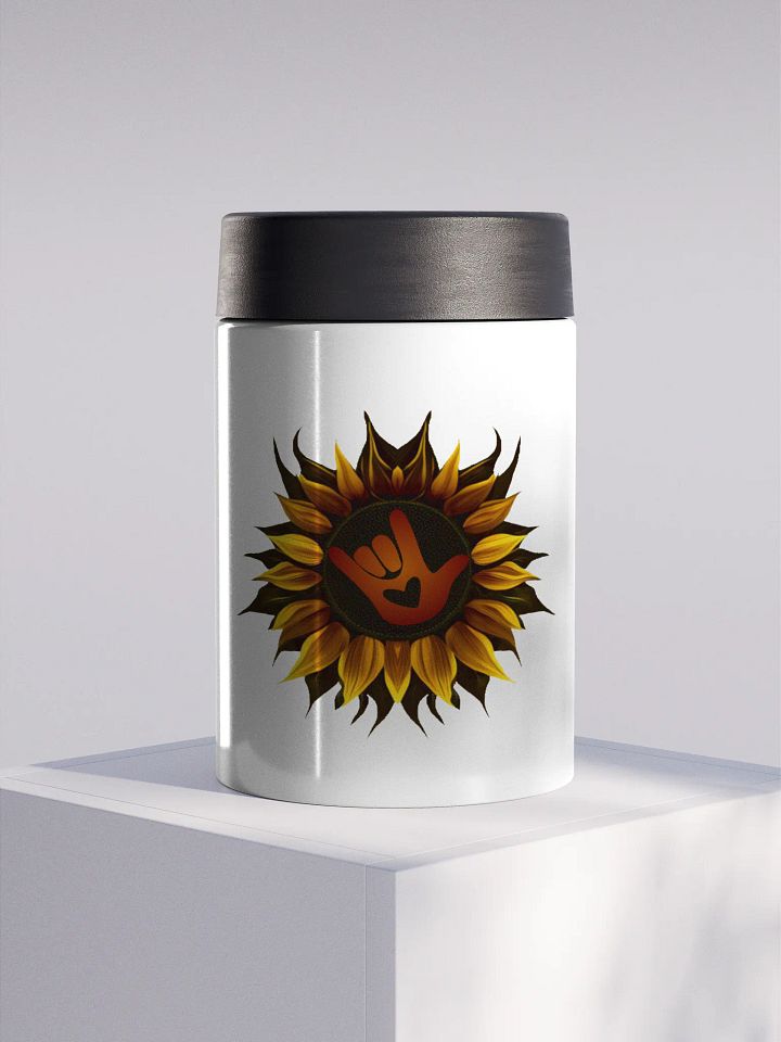ASL Love Sunflower Stainless Steel Koozie product image (1)