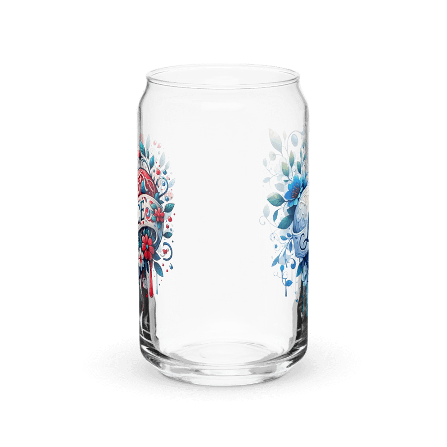 Peace & Love Can-Shaped Red, White & Blue Glass Set product image (9)