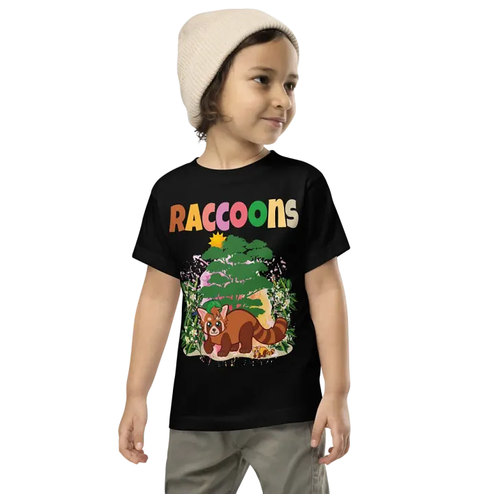 Raccoon Colorful Funny Cute Bella +Canvas Toddler T-Shirt – Funny Shirt, Best Gift for Kids product image (1)