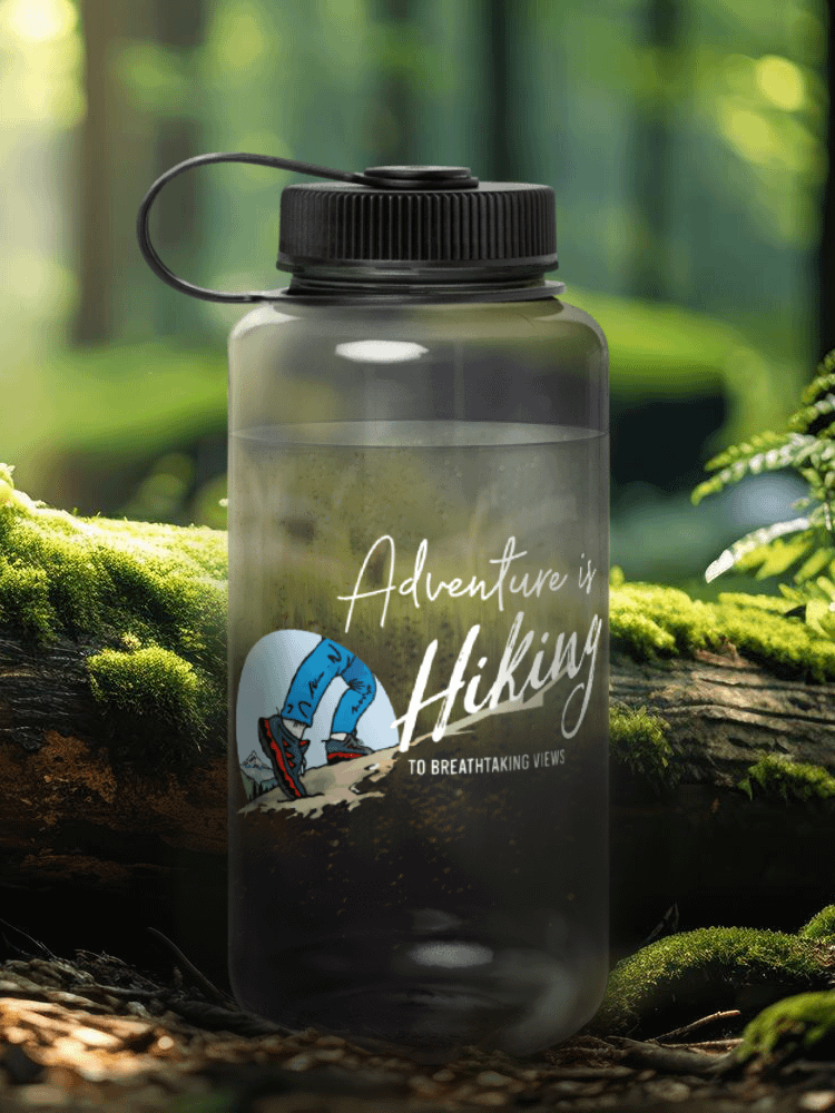 Wide-mouthed Plastic Water Bottle - Adventure is Hiking product image (1)