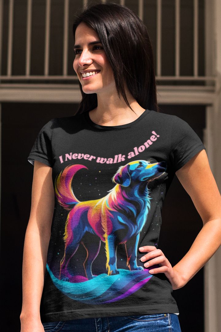 I Never Walk Alone Colorful Dog All Over Print T-shirt product image (1)