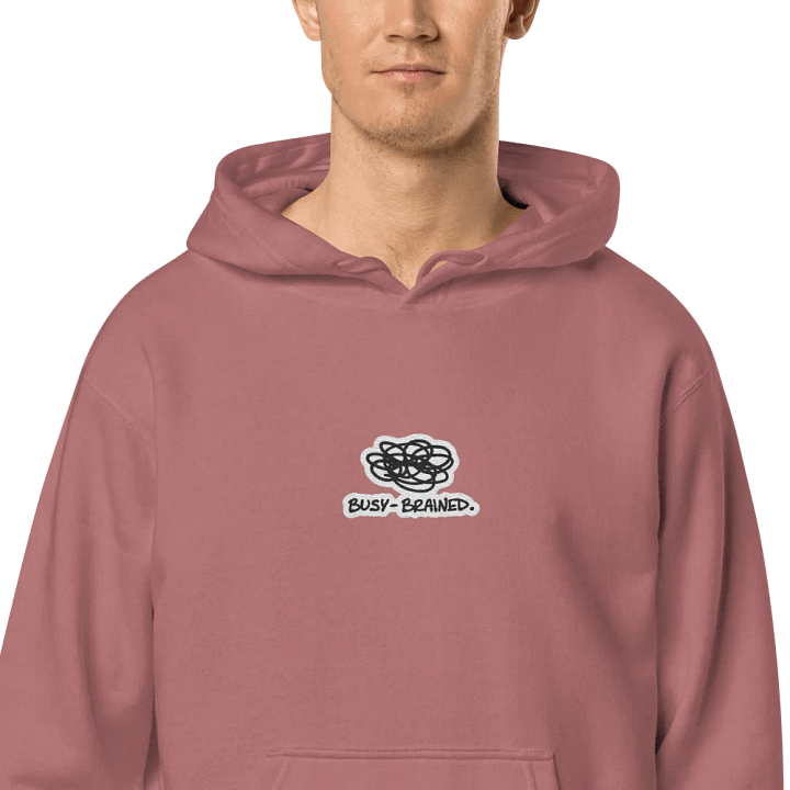 BUSY-BRAINED embroidered pigment hoodie (bubble design) product image (2)
