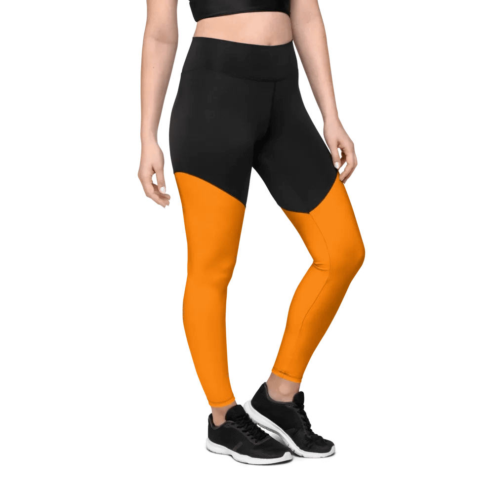 Plain Color Orange Sports Leggings product image (6)
