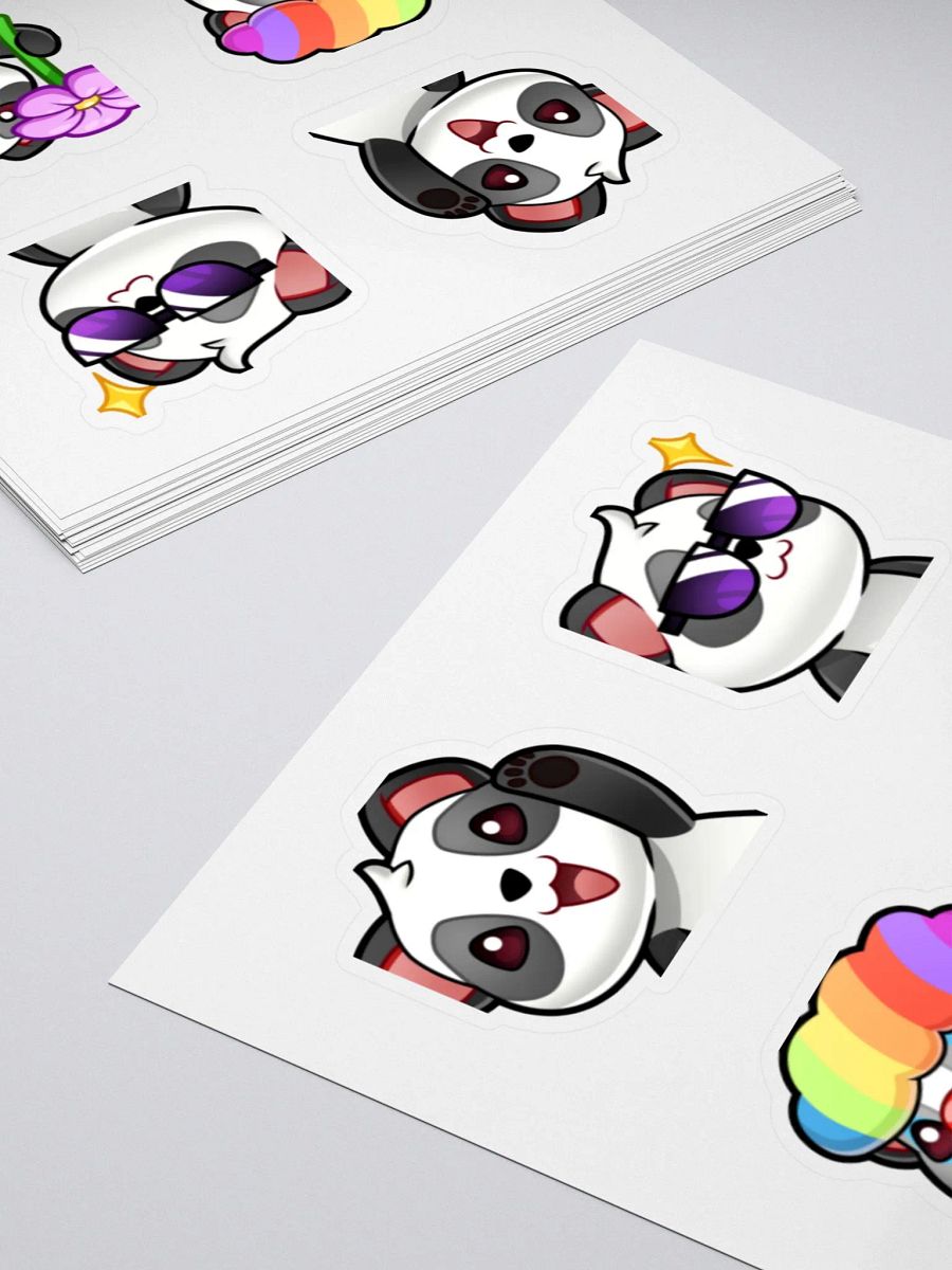 Panda Emote Kiss Cut Stickers product image (4)