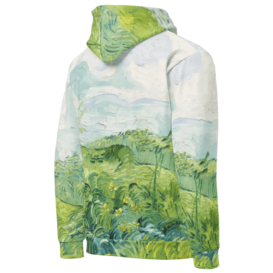 Green Wheat Fields All-Over Print Recycled Unisex Hoodie product image (7)