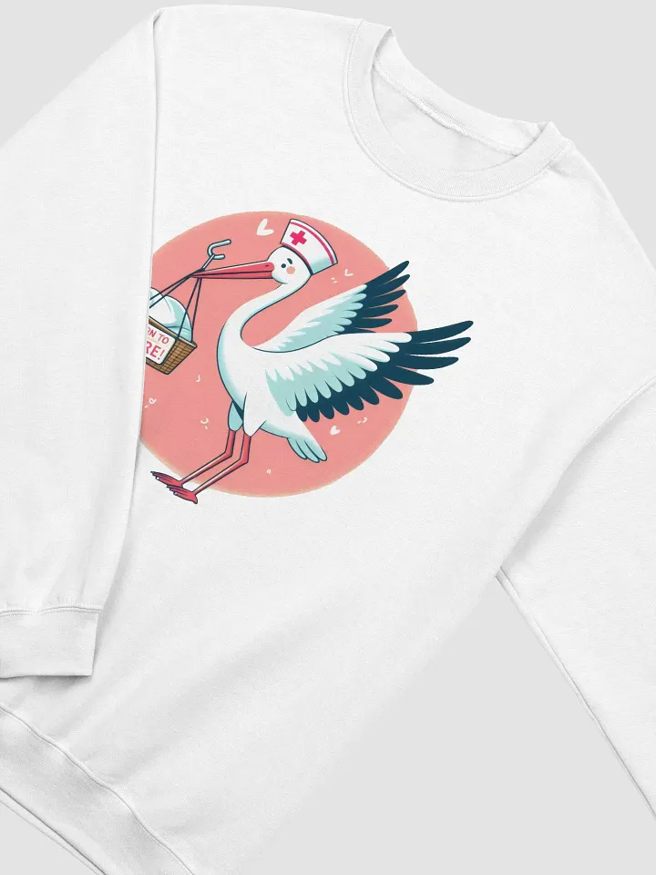 BORN TO CARE! Stork Nurse Crewneck Sweatshirt product image (13)