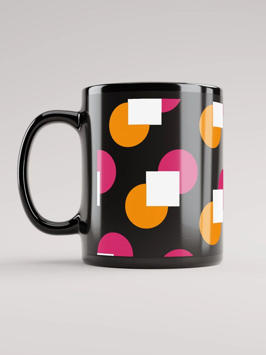 Circles and Squares Pattern Design Black Mug product image (11)