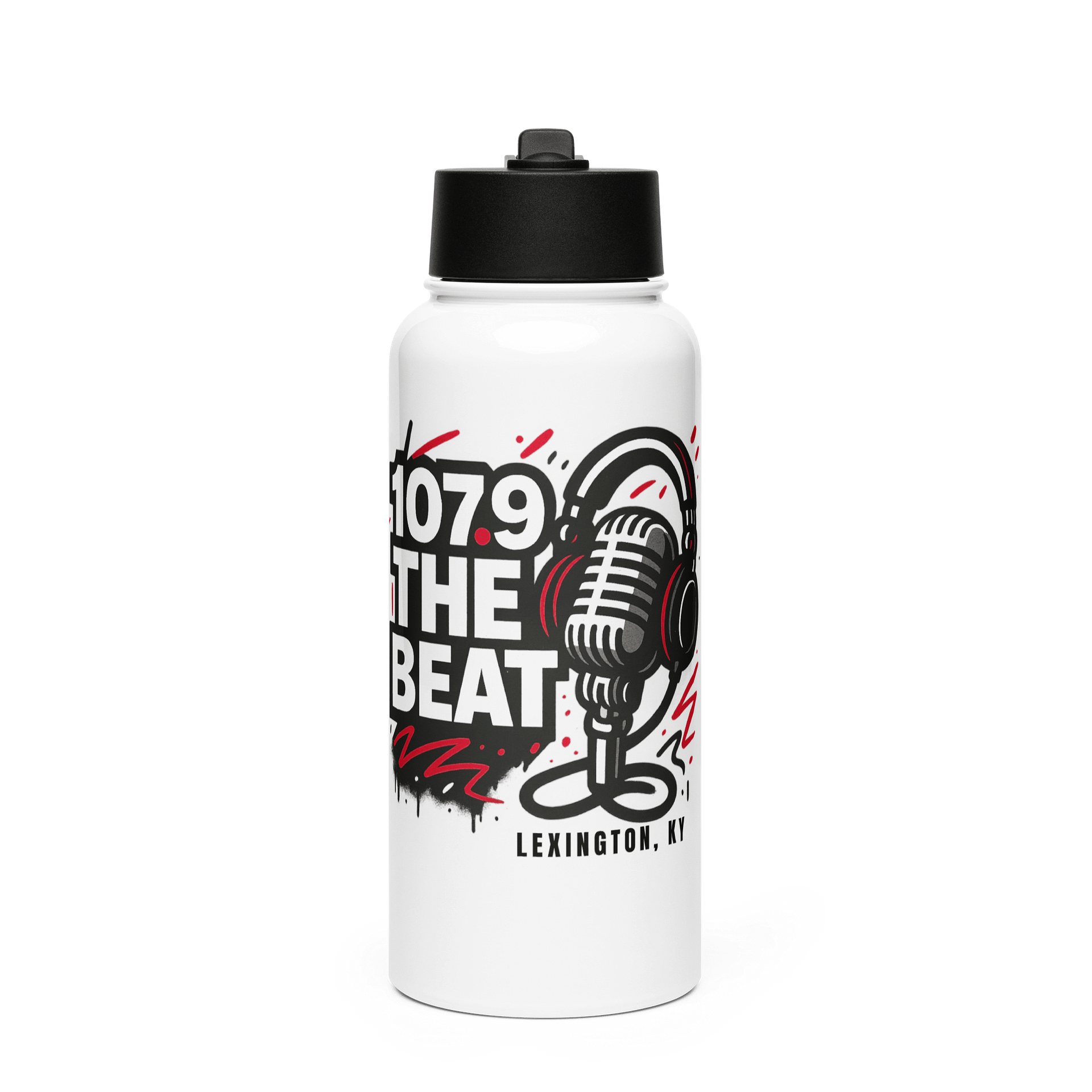 The Beat Mic Stainless Steel Water Bottle with Straw product image (1)