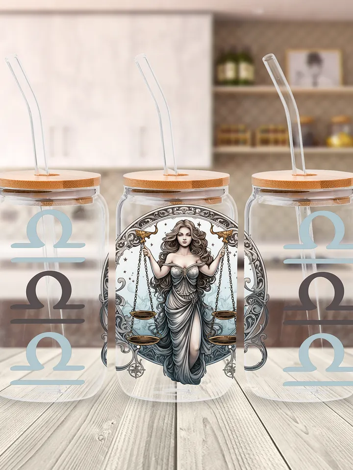 Libra Zodiac Glass Can Sipper product image (1)