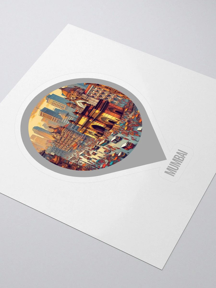 Cityscape Vibes Kiss Cut Stickers | AI Design: Mumbai, Indien product image (3)