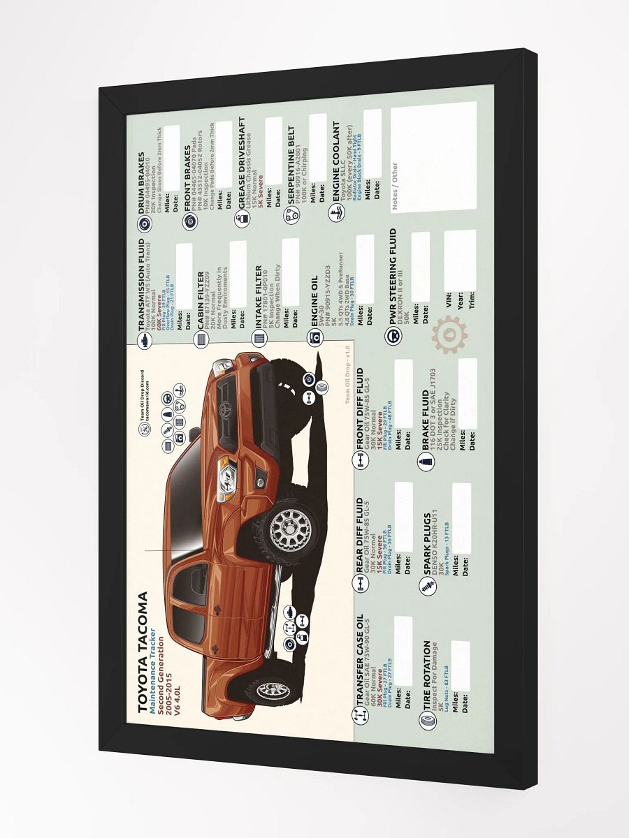 2nd GEN MAINTENANCE TRACKER V1.0 - Inferno (FRAMED) product image (3)