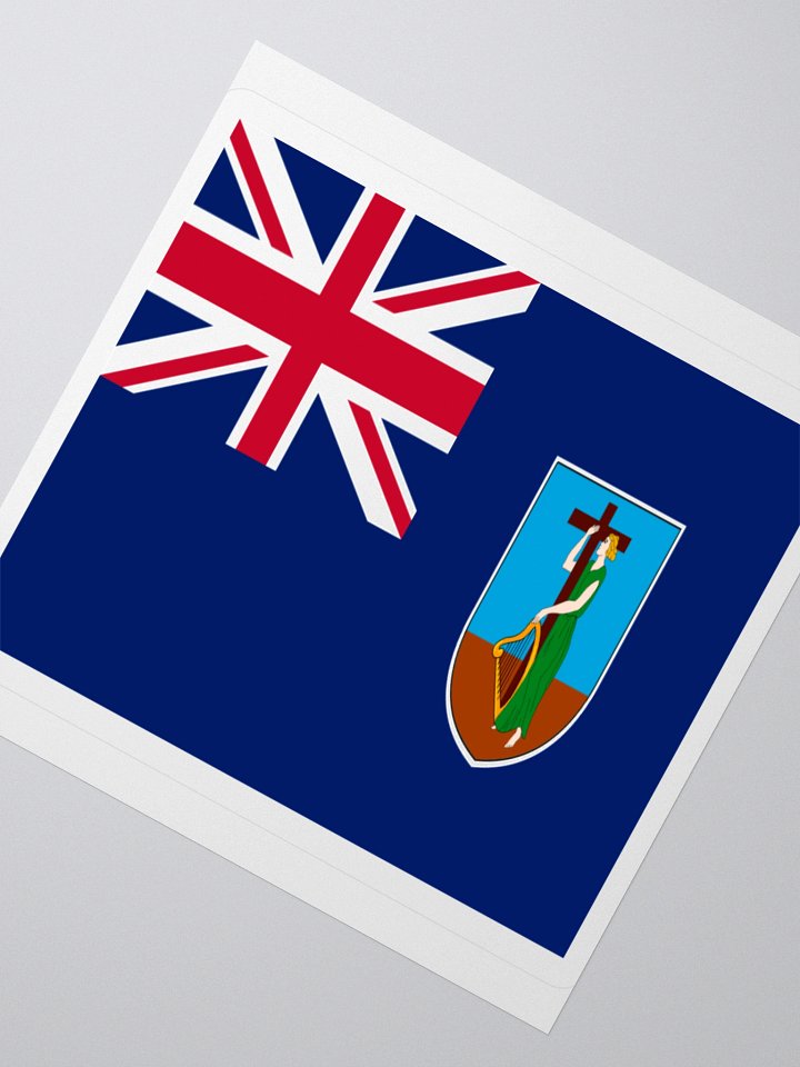 Exclusive Montserrat Flag Kiss-Cut Sticker by TDS Music - Unique Design (3" x 3", 4" x 4", 5.5" x 5.5") product image (4)