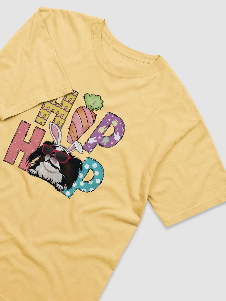 Hip Hop Easter Japanese Chin T-Shirt | Cute Easter Day Chin Wearing Bunny Ears and Sunglasses product image (3)