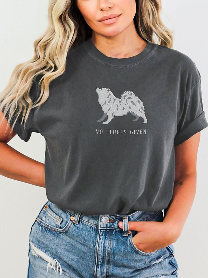 No Fluffs Given T-Shirt(Embroidered) of a Samoyed product image (2)