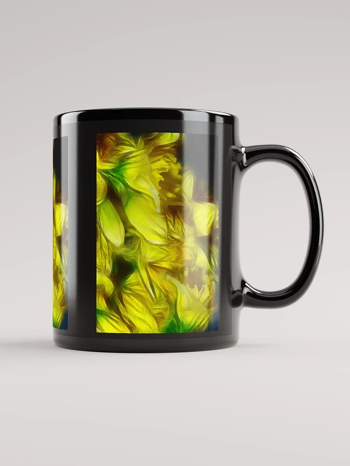 Abstracted Yellow Daffodils Black Coffee Mug product image (1)