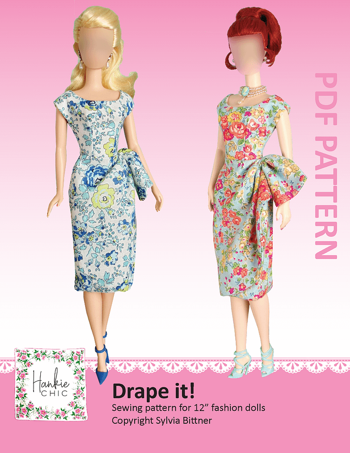 Drape It sewing pattern for 12" fashion dolls product image (1)