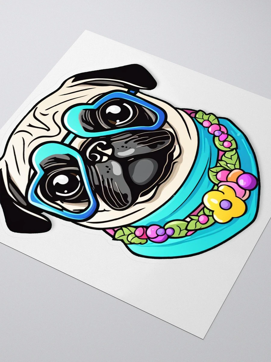 Retro Pug Kiss Cut Stickers product image (3)