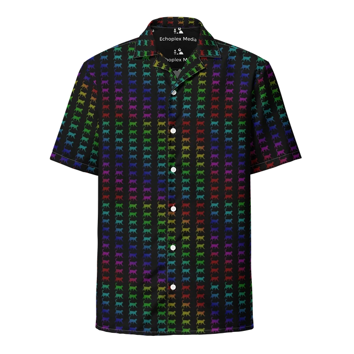 Caturday Stream Overlay Background Hawaiian Style Shirt - Black product image (1)