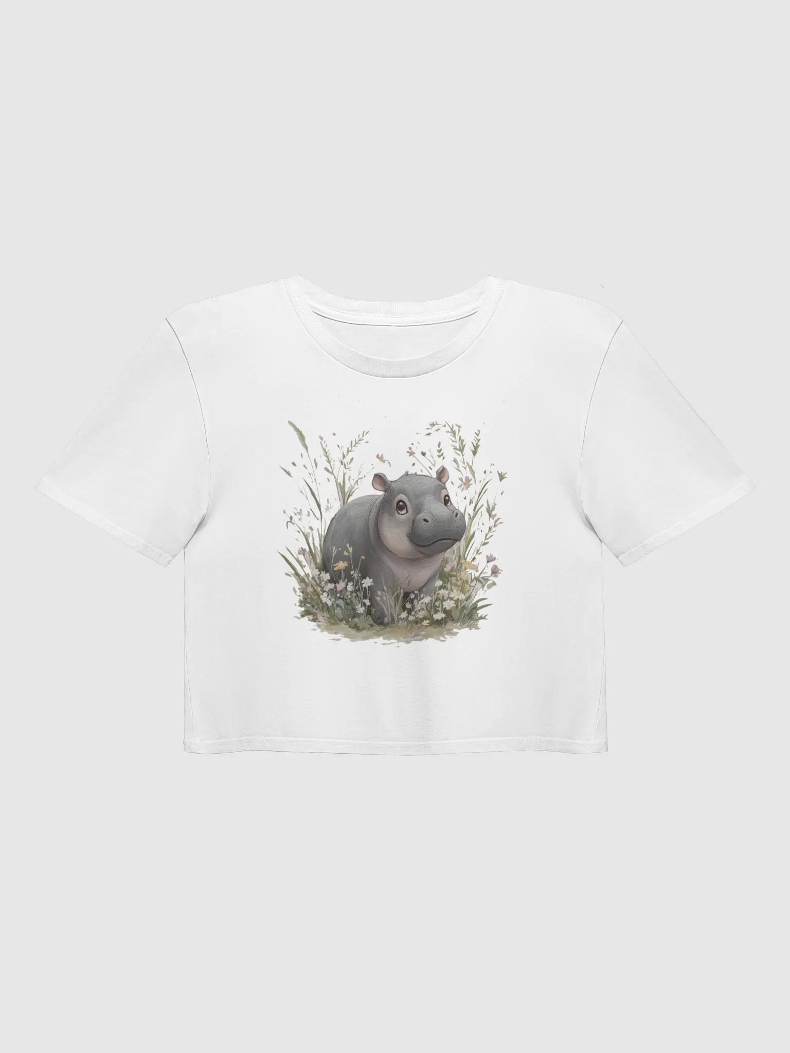 Cute Hippo Crop Top product image (1)