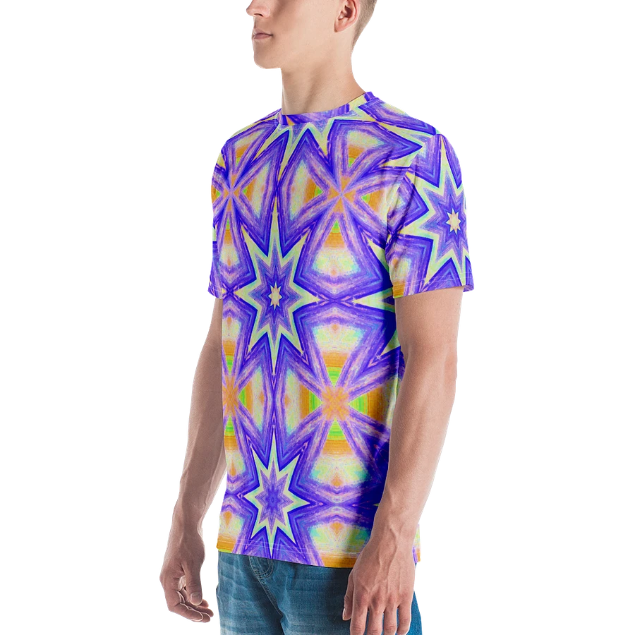 Abstract Star and Crosses Coloured Men's Crewneck T Shirt product image (4)